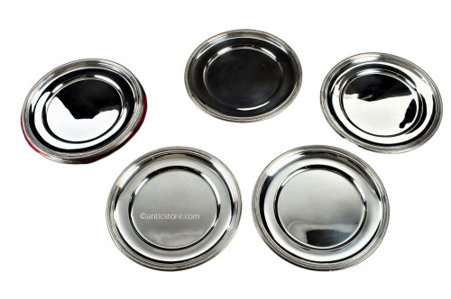 Puiforcat - 10 grandes assiettes de présentation en argent massif