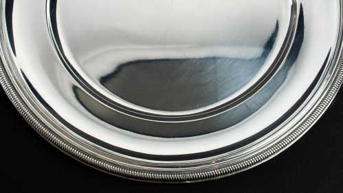Art Déco - PUIFORCAT - Set of ten solid silver presentation plates