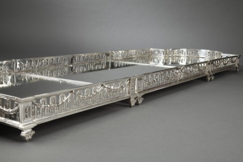 Queille - Surtout of table and its planter in solid silver XIXth - 