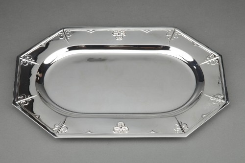 CARDEILHAC - Solid silver dish, XIXth &quot;Fer de lance&quot; model - silverware & tableware Style Napoléon III