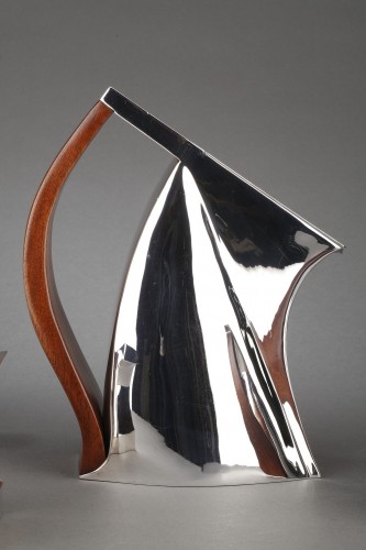 Argenterie et Arts de la table  - Pierre Cardin - Service thé café argent massif modèle futuriste XXe