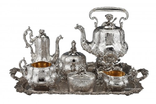 Charles Nicolas Odiot - Important tea / coffee set in sterling silver