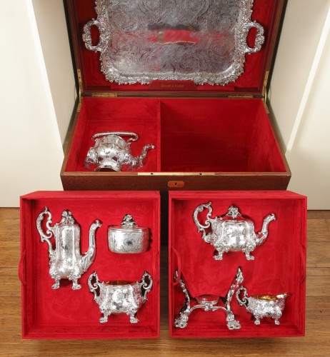 Charles Nicolas Odiot - Important tea / coffee set in sterling silver - Antique Silver Style Napoléon III