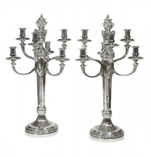 A. Aucoc – Paire de Candélabres argent massif 7 Lumières XIXè