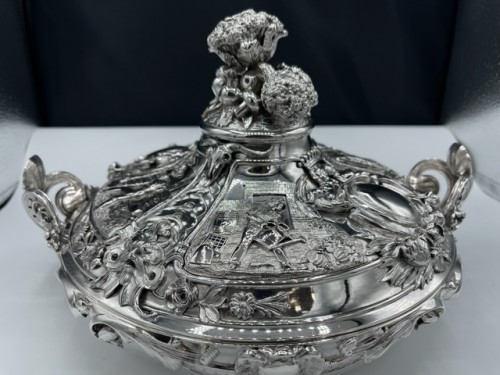 Antique Silver  - Orfèvre Durand - Légumier Couvert En Argent Massif XIXe