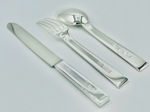 Antique Silver  - Jean Tétard Cutlery set in solid silver Model Trocadero / 1930