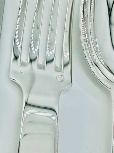 20th century - Jean Tétard Cutlery set in solid silver Model Trocadero / 1930