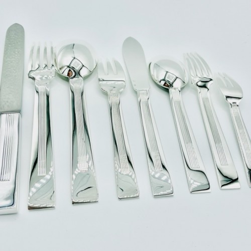Jean Tétard Cutlery set in solid silver Model Trocadero / 1930 - Art Déco