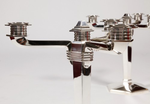 Antique Silver  - Christofle - Pair of solid silver candelabras circa 1930
