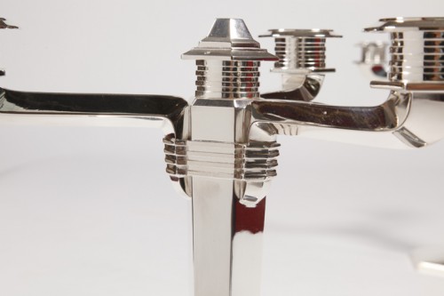 Art Déco - Christofle - Pair of solid silver candelabras circa 1930