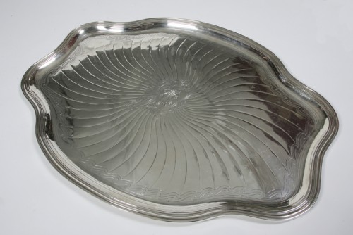 19th century - A. Aucoc - Sterling silver oval tray 19th century