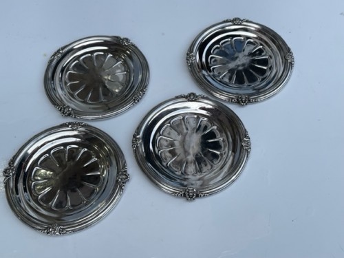 Odiot - FOSet of four round solid silver bottle coasters - Napoléon III