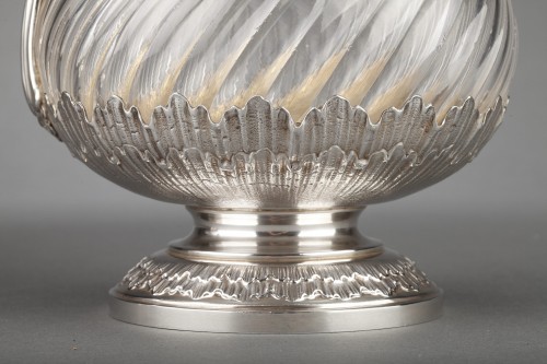 Bointaburet - Paire d'Aiguières cristal et argent massif XIXe - Emmanuel Redon Silver Fine Art