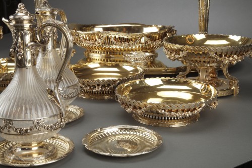 19th century - Boin Taburet - 19-piece table set in vermeil, 19th century