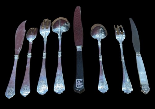 Silver cutlery set 132 pièces Cardeilhac Hallmark "Minerve" 19th century
