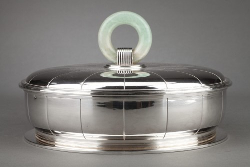 Jean Puiforcat - Art Déco Covered vegetable dish in sterling silver - Antique Silver Style Art Déco