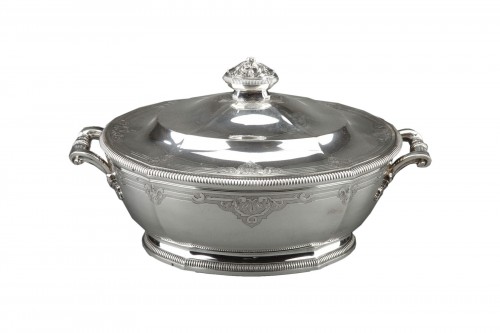 H. LAPPARRA - Covered soup tureen in solid silver late 19th 