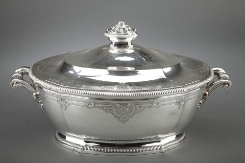 Antique Silver  - Silversmith H. LAPPARRA - Covered soup tureen in solid silver late 19th 