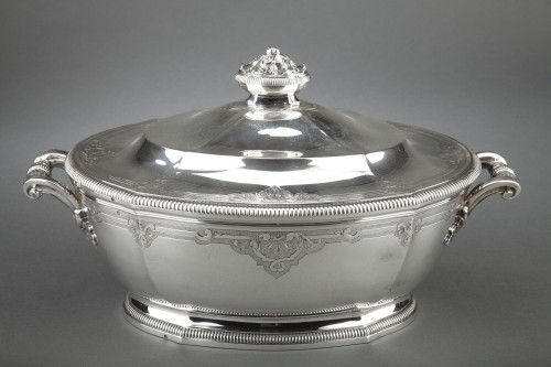 Antique Silver  - H. LAPPARRA - Covered soup tureen in solid silver late 19th 