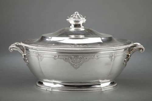 Orfèvre H. Lapparra - Soupière couverte en argent massif fin XIXè - Emmanuel Redon Silver Fine Art