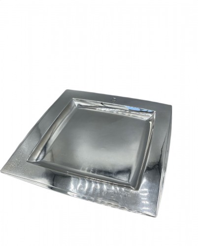 Jean E. Puiforcat -  plat carre en argent massif epoque art deco
