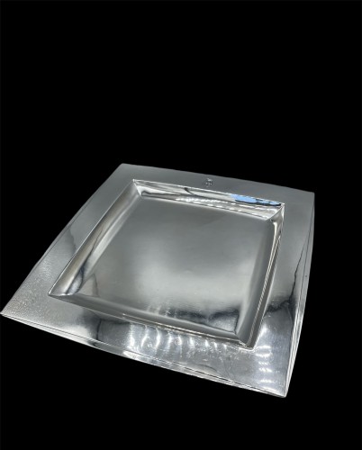 Antique Silver  - Jean E. Puiforcat -  square dish in sterling silver, art deco period