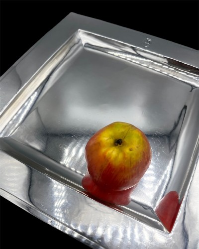 Jean E. Puiforcat -  square dish in sterling silver, art deco period - Art Déco
