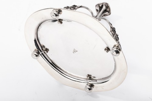 Odiot - Cruet Vinegar in solid silver/crystal late 19th  - Antique Silver Style Napoléon III