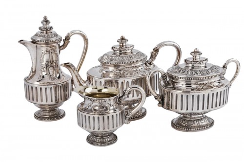 Gustave Odiot - Service thé café 4 pièces en argent XIXe siècle