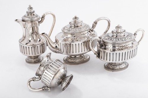 Gustave Odiot - Service thé café 4 pièces en argent XIXe siècle - Argenterie et Orfèvrerie Style Napoléon III