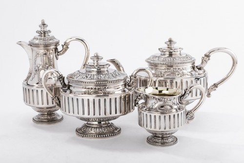 Antique Silver  - Gustave Odiot - Set tea coffee 4 pieces in silver 19th century