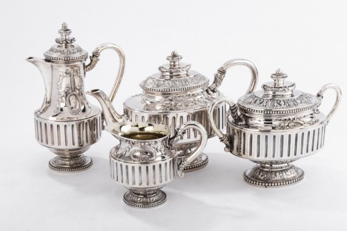Napoléon III - Gustave Odiot - Service thé café 4 pièces en argent XIXe siècle