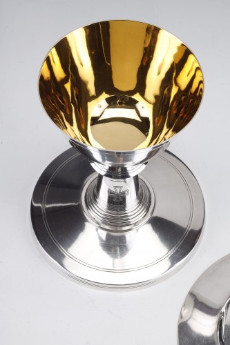 Antiquités - Boin Taburet - Chalice in silver and vermeil Art Deco period