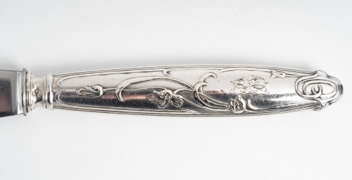 Antique Silver  - Goldsmith Lapparra - 129-piece cutlery set in solid silver ART NOUVEAU