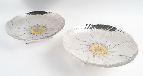 Art nouveau - Christofle - Pair of sterling silver cups Art nouveau period