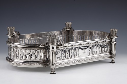 19th century - A. Aucoc - Large solid silver planter Napoleon III period