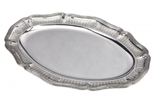Boin Taburet - Grand Plat de présentation ovale en argent massif XIXè
