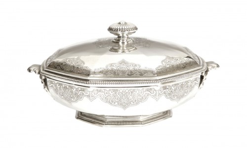 Boin Taburet - Centerpiece, Vegetable dish and its dish in sterling silver