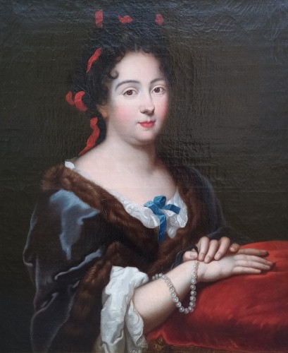Tableaux et dessins Tableaux XVIIe siècle - Portrait de Madame Marguerite Manuelo Chiareli, épouse de Claude Hénin