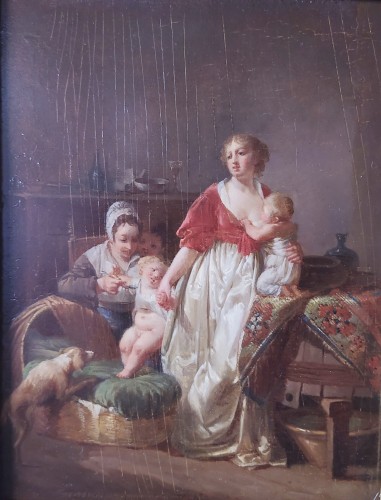 Jean-Baptiste Mallet (1759-1935) - Happy Childhood - Paintings & Drawings Style 