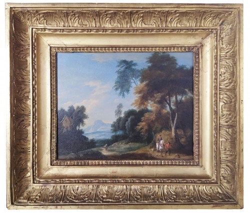 Peeter Bout (1658-1719) - Paysage boisé avec Cavalier