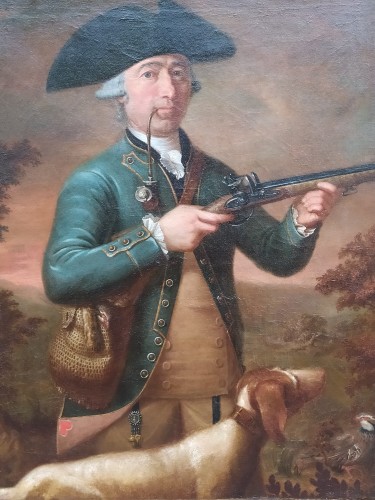 Chasseur à la pipe - École Allemande du XVIIIe siècle - Tableaux et dessins Style 