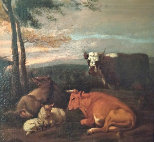 Paintings & Drawings  - Shepherd and his Flock - Dutch school of the 1!th century