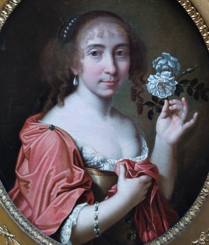 La Dame à la Rose - attribué à Charles et Henri Beaubrun, dit les frères Beaubrun - Galerie Eric Beaumont