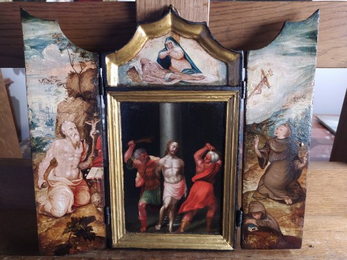  - The Flagellation of Christ, surrounded by Saint Jerome and Saint Francis 