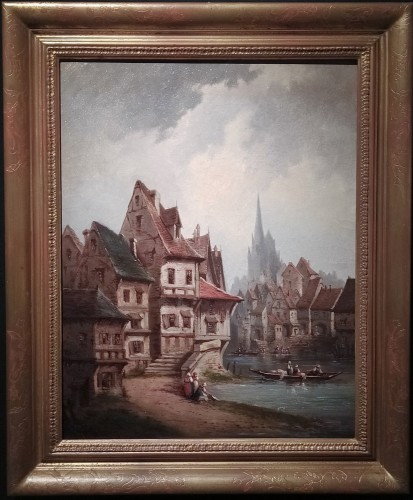 Vue de Rouen - Ecole française XIXe siècle - Tableaux et dessins Style 