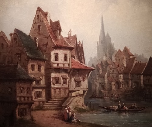 Paintings & Drawings  - View of Rouen - French School of the 19th century