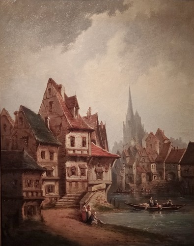 Vue de Rouen - Ecole Française XIXème siècle - Galerie Eric Beaumont