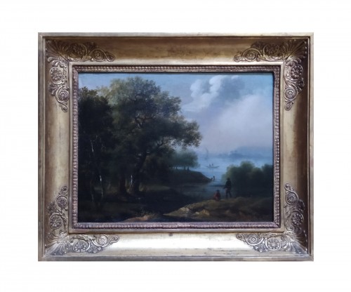 River Landscape - Flemish school, 19th century