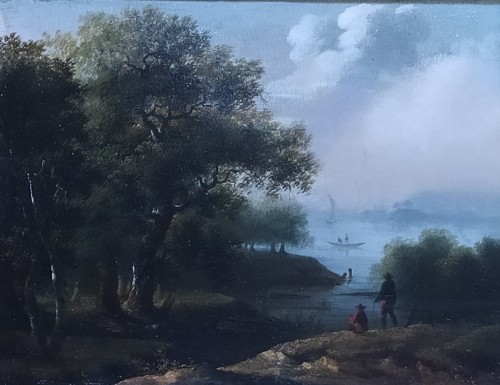River Landscape - Flemish school, 19th century - Paintings & Drawings Style 